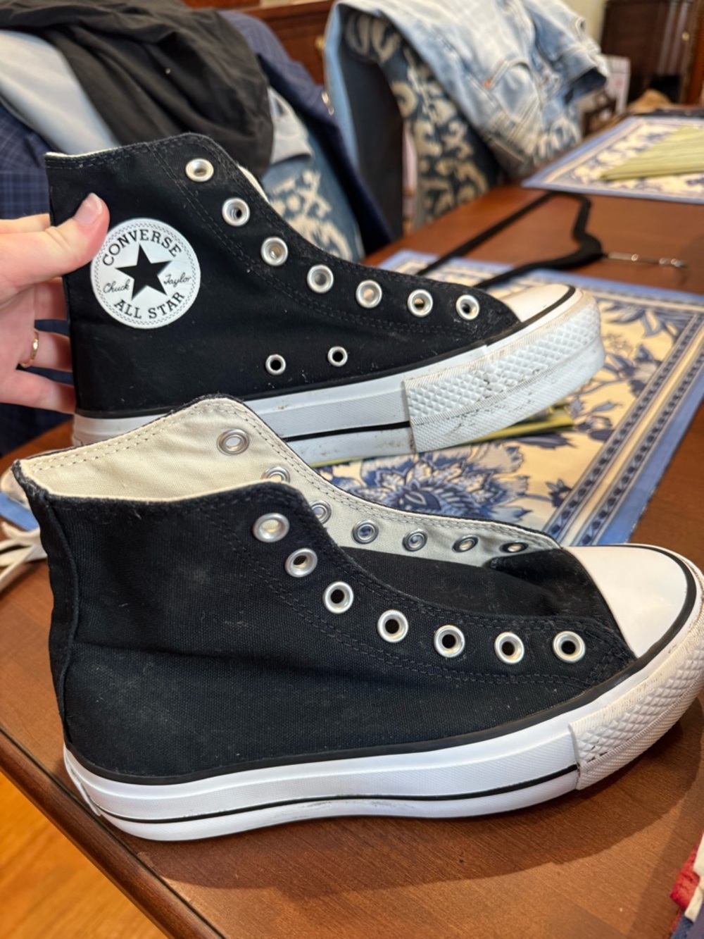 Converse Black and White High Top Sneakers